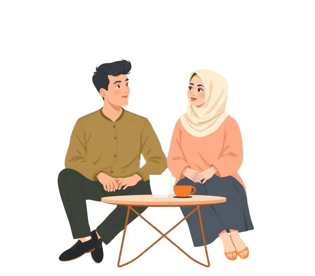 Pasangan muda ngobrol santai berdua